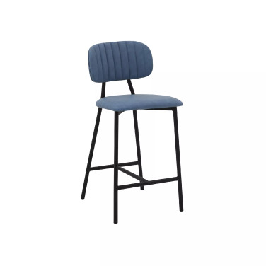 Rococo Faux Leather and Metal Counter Height Bar Stool