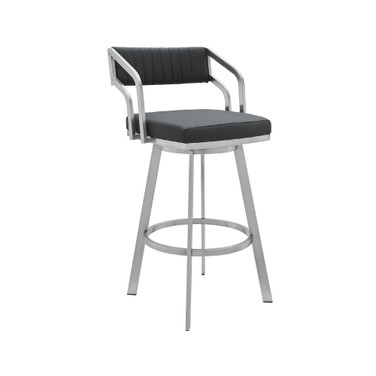Scranton Swivel Modern Metal and Faux Leather Bar and Counter Stool