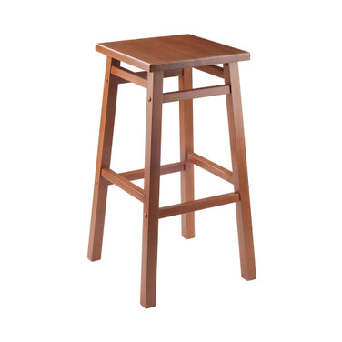 Carter Square Seat Bar Stool - Teak