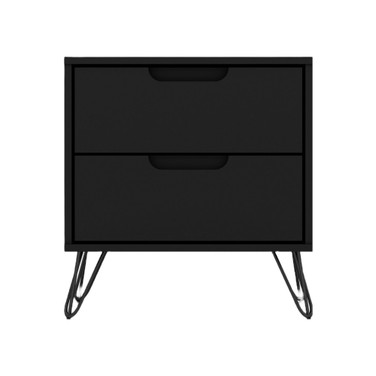 Rockefeller Medium Density Fiberboard 2-Drawer Nightstand