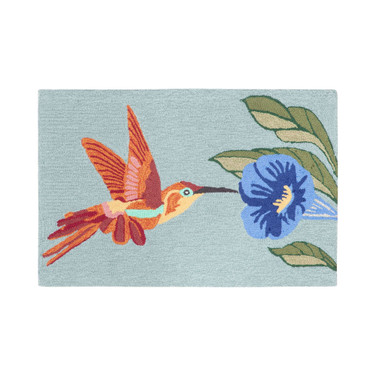 Liora Manne Front Porch Indoor/Outdoor Hummingbird Sky 2' x 3' Area Rug