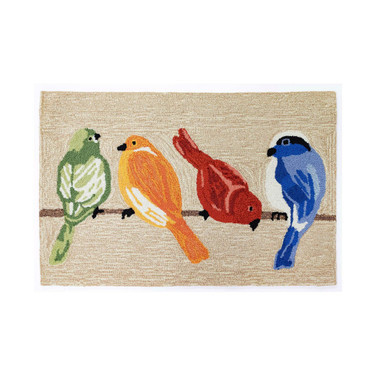 Frontporch Birds Neutral 1'8" x 2'6" Outdoor Area Rug