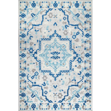 Claudia Contemporary Celestial Blue 4' x 6' Outdoor Area Rug