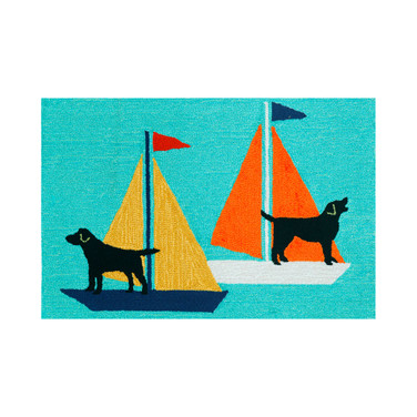 Liora Manne Front Porch Indoor/Outdoor Sailing Dogs 2' x 3' Area Rug