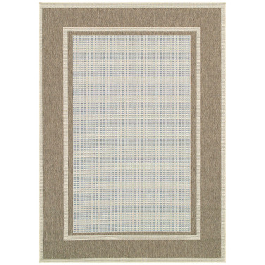 Monaco Maritime Blue-Sand 2'3" x 11'9" Indoor/Outdoor Runner Rug