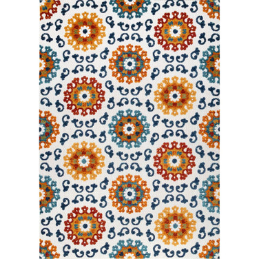 Claudia Transitional Aurora Multi 5' x 8' Outdoor Area Rug