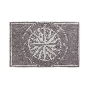 Frontporch Compass Black and Gray 1'8" x 2'6" Outdoor Area Rug