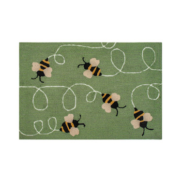 Frontporch Buzzy Bees Green 1'8" x 2'6" Outdoor Area Rug
