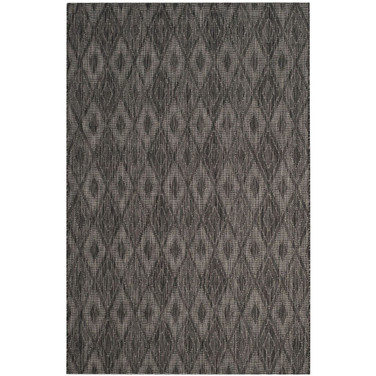 Courtyard Black 6'7" x 9'6" Outdoor Area Rug