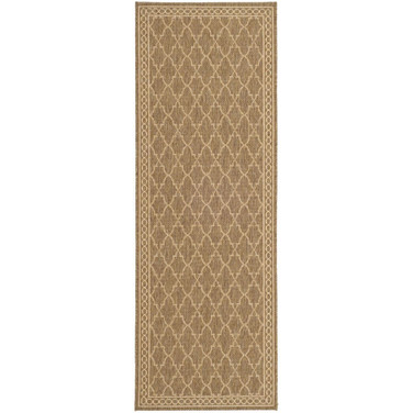 Courtyard Dark Beige and Beige 2'3" x 10' Runner Outdoor Area Rug