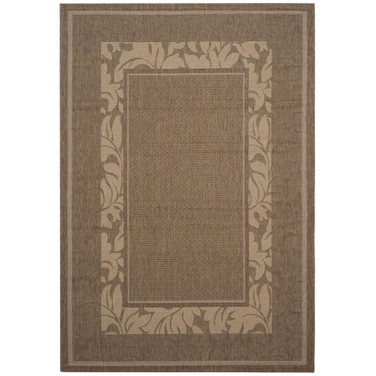 Courtyard Brown and Natural 8' x 11' Sisal Weave Outdoor Area Rug