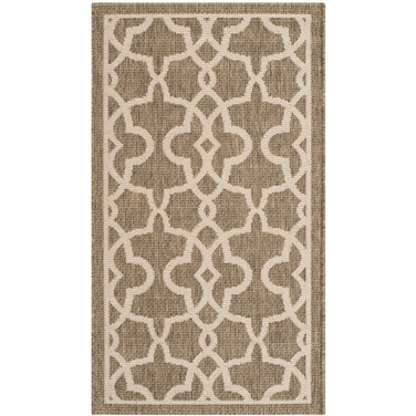 Courtyard Mocha and Beige 2' x 3'7" Outdoor Area Rug