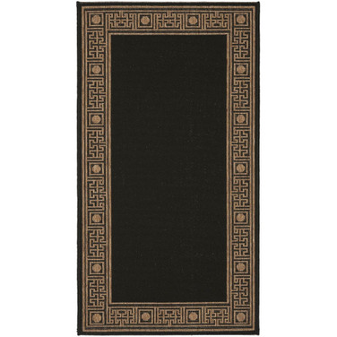 Courtyard Black and Coffee 2' x 3'7" Sisal Weave Outdoor Area Rug