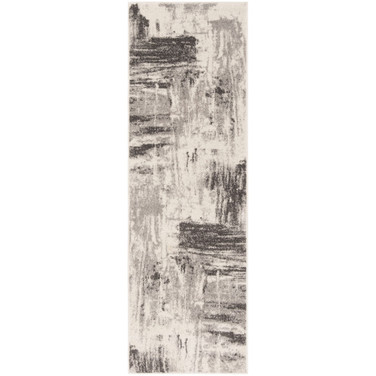 Adirondack Ivory and Grey 2'6" x 6' Runner Area Rug