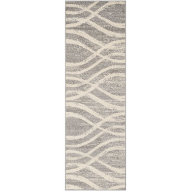 Adirondack Grey and Cream 2'6" x 6' Runner Area Rug