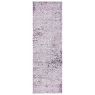 Adirondack Light Grey and Purple 2'6" x 6' Runner Area Rug