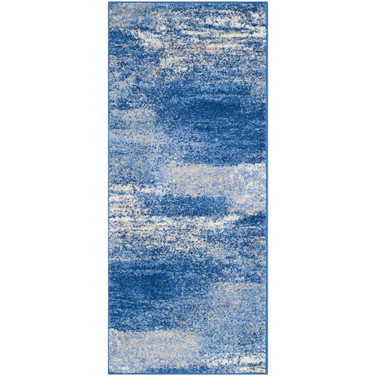 Adirondack Silver and Blue 2'6" x 8' Runner Area Rug