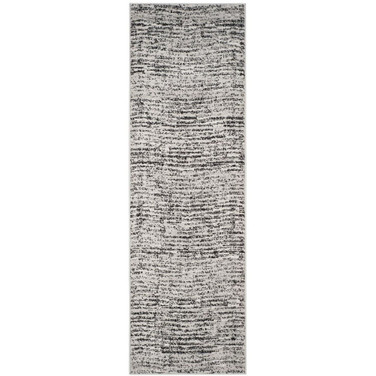 Adirondack Black and Silver 2'6" x 8' Runner Area Rug