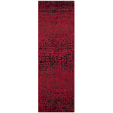 Adirondack Red and Black 2'6" x 8' Runner Area Rug