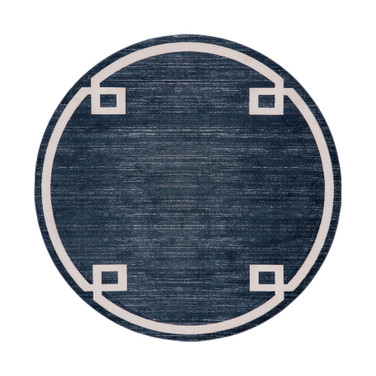 Lenox Hill Uptown Jzu005 Navy Blue 8' x 8' Round Rug