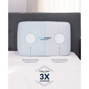 Arctic Gusset Gel-Infused Memory Foam Pillow with Cool Coat Technology - Oversized
