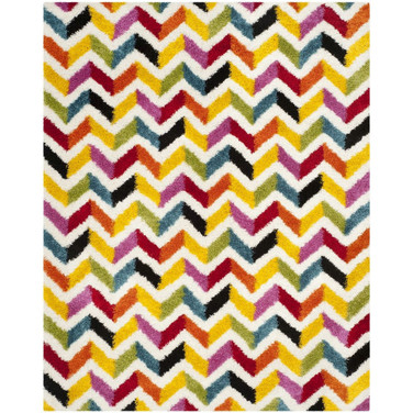 Shag Kids Ivory and Multi 8' x 10' Area Rug