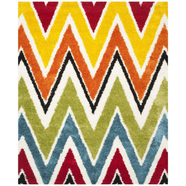 Shag Kids Ivory and Multi 8'6" x 12' Area Rug