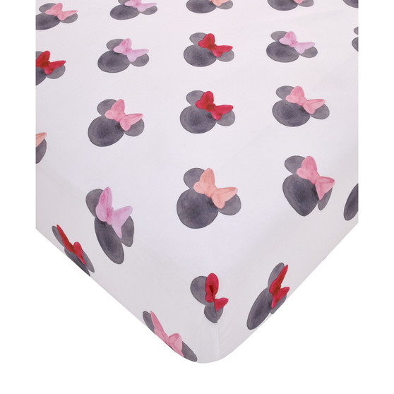 Minnie Mouse Watercolor Mini Crib Sheet