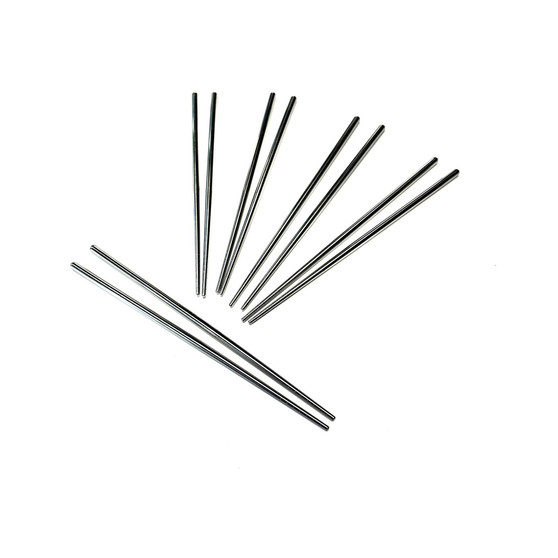 5 Pair Reusable Stainless Steel Metal Chopsticks Set