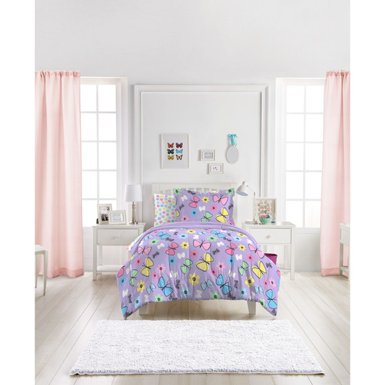Dream Factory Sweet Butterfly Twin Comforter Set