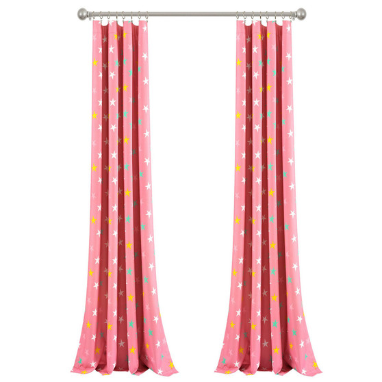Unicorn Heart Rainbow Star Blackout Single Window Curtain Panel