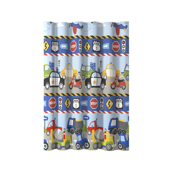 Dream Factory Trains and Trucks V2 72" x 72" Shower Curtain