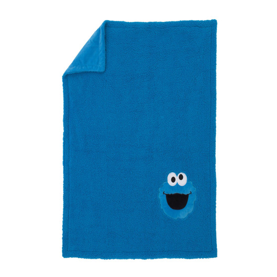 Sesame Street Cookie Monster Sherpa Blanket with Applique
