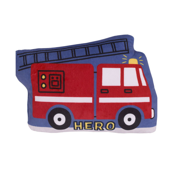 Fire Truck Shaped Decorative Pillow, 9.5" x 15"