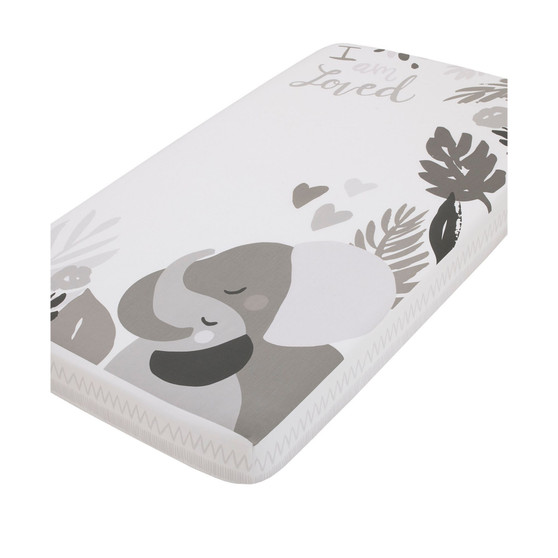 Elephant Hugs I Am So Loved Photo Op Fitted Crib Sheet