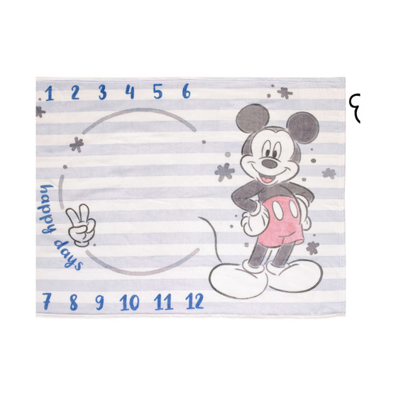 Mickey Mouse Super Soft Milestone Baby Blanket Set, 2 Piece
