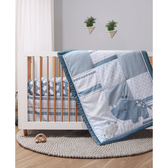 Rhino Crib Bedding Set, 3 Piece