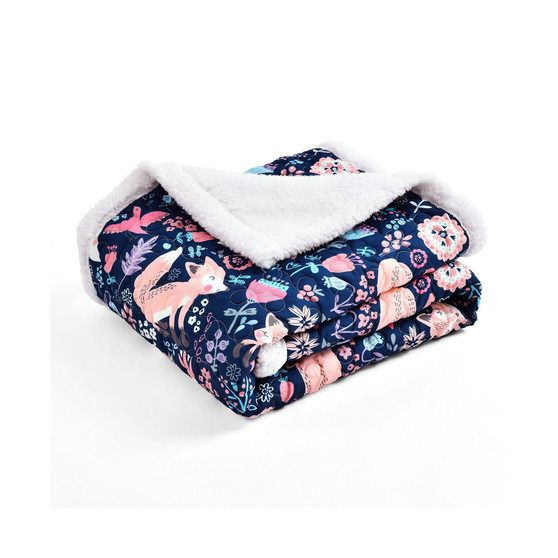 Pixie Fox Sherpa Throw for Kids, 60" x 50"