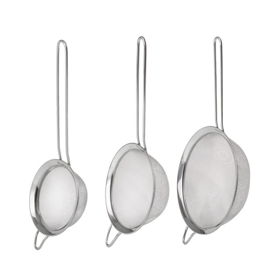 3 Piece Stainless Steel Graduated Strainer Set