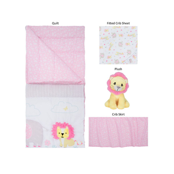 Jungle Girl Crib Bedding, Set of 4