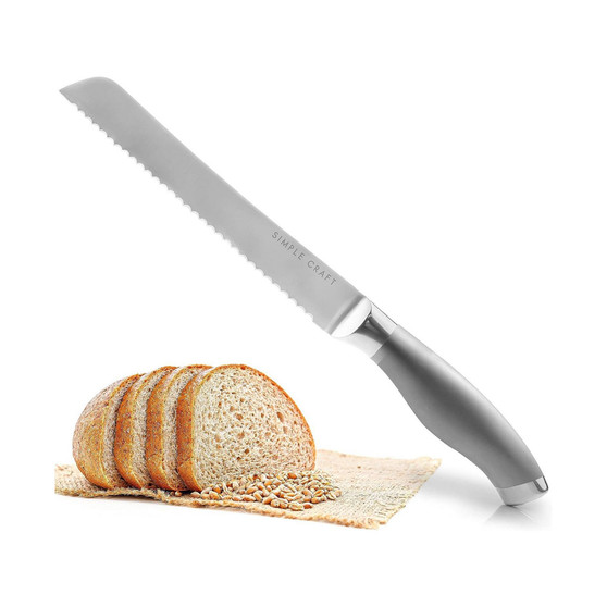 Ultra Sharp Stainless Steel Serrated Knife With Comfortable Grip Handle
