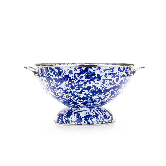 Cobalt Swirl Enamelware Collection 2 Quart Colander