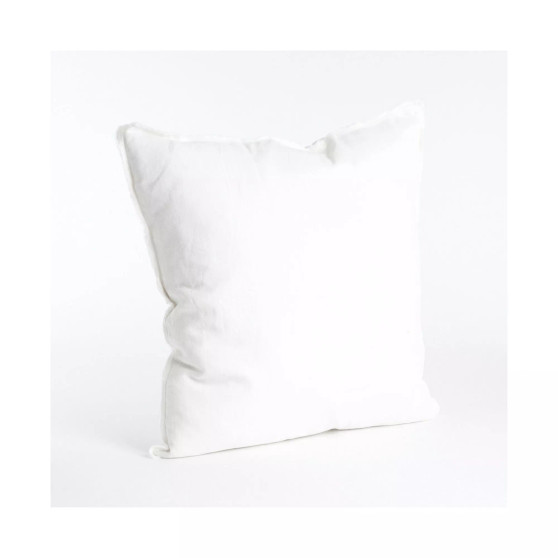 Fringed Linen Decorative Pillow, 20" x 20"