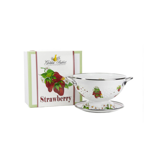 Strawberry Enamelware 2-Piece Giftboxed Colander