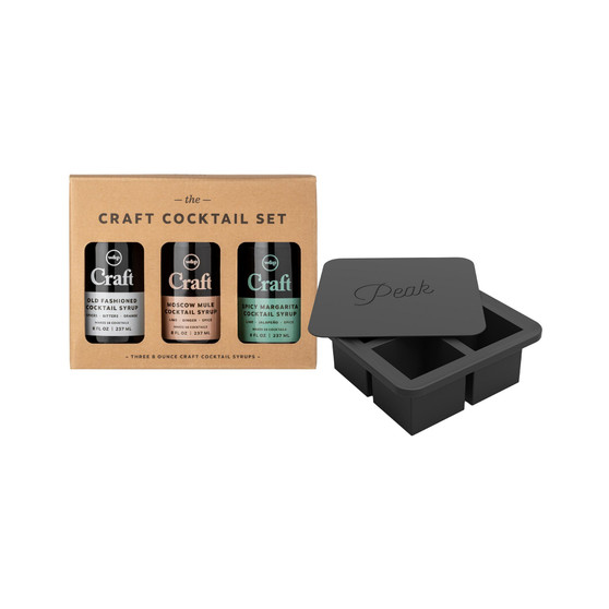 Cocktail Set: XL Ice + 3pk Syrups