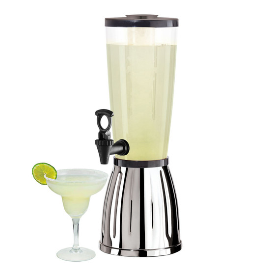 3 Quart Beverage Dispenser with Ice Tube Ez-Pour Spigot