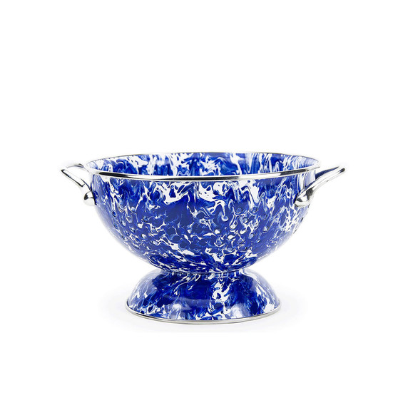 Cobalt Swirl Enamelware Collection 1.5 Quart Colander