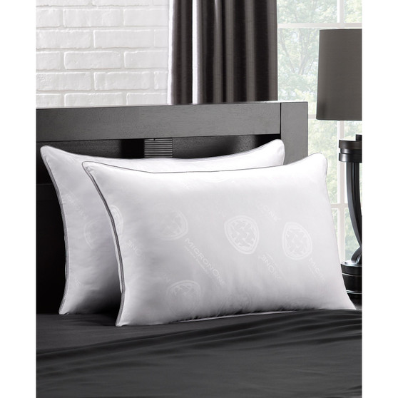 MicronOne Dust Mite, Bedbug, and Allergen-Free Down Alternative Pillow, Medium Density, Standard - Set of 2