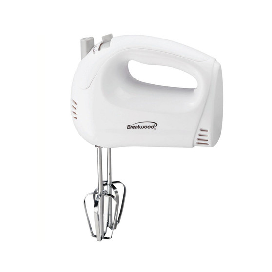 Brentwood 5-Speed Hand Mixer in White