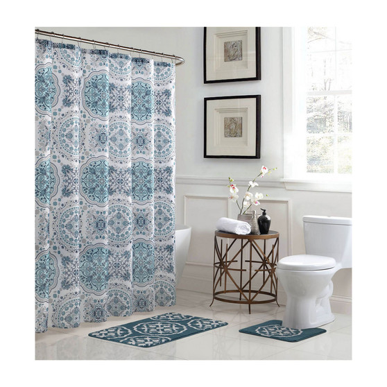 Caroline Geometric Bathroom Shower Set, 15 Piece